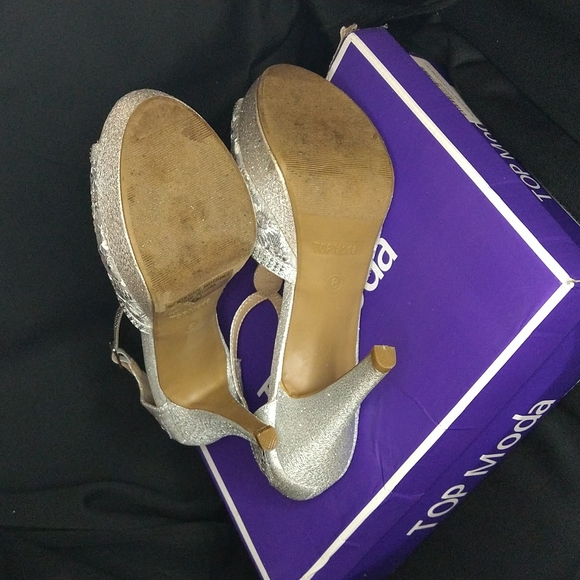 TOP moda bridal heels Silver with sequins - Picture 8 of 10